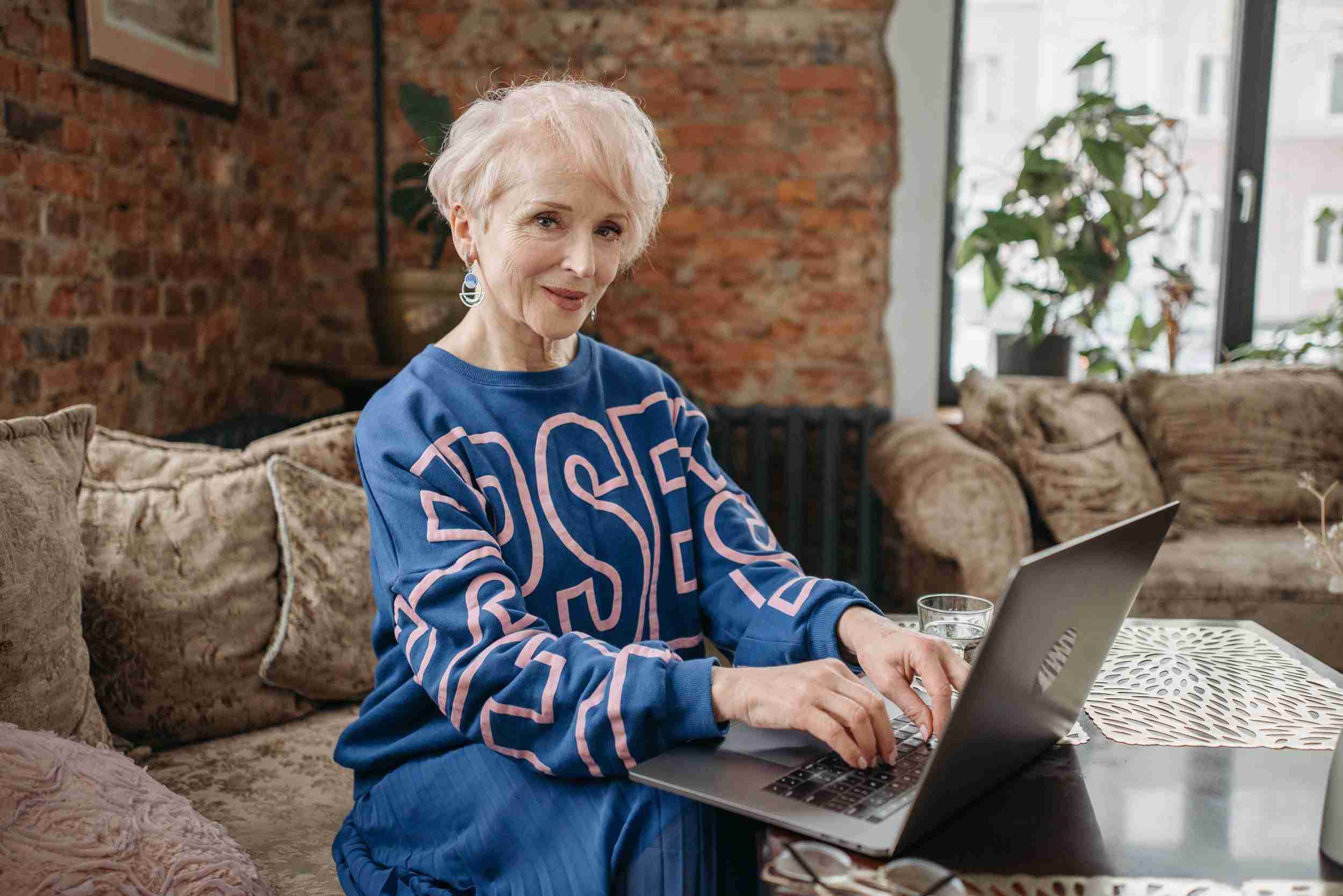 Older woman with laptop